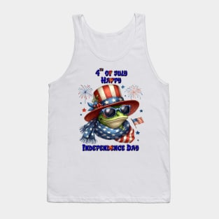 Patriotic Frog: Hat and Shades Tank Top